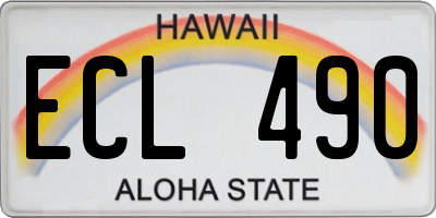 HI license plate ECL490
