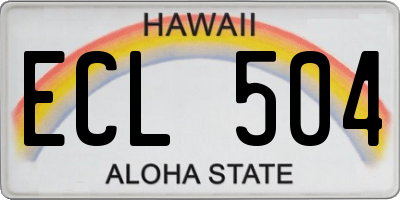 HI license plate ECL504