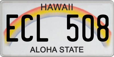 HI license plate ECL508