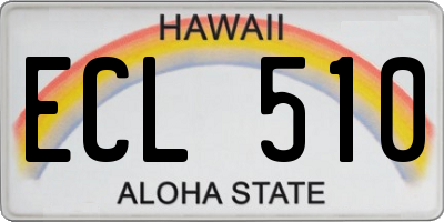 HI license plate ECL510