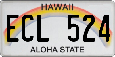 HI license plate ECL524