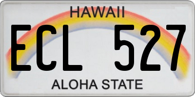 HI license plate ECL527