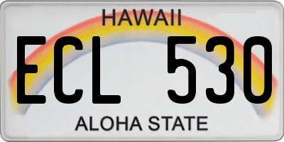 HI license plate ECL530