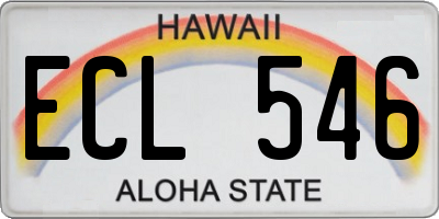 HI license plate ECL546