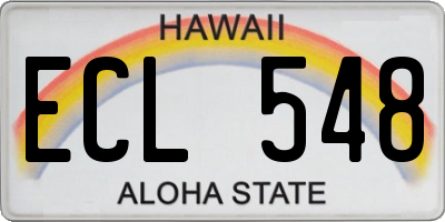 HI license plate ECL548