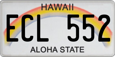 HI license plate ECL552