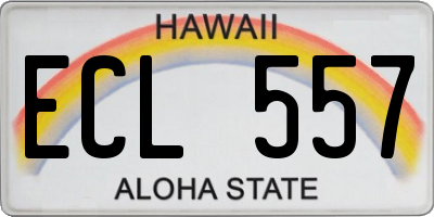 HI license plate ECL557