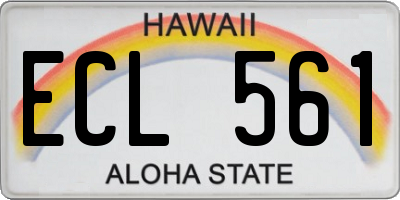 HI license plate ECL561