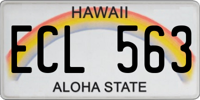 HI license plate ECL563