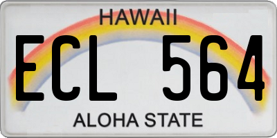 HI license plate ECL564