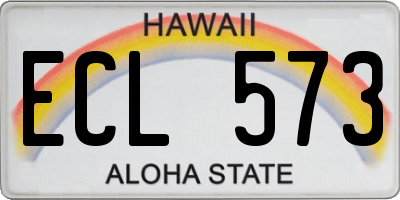 HI license plate ECL573