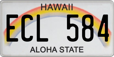 HI license plate ECL584