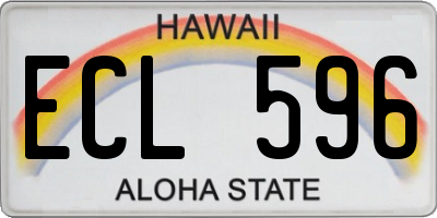 HI license plate ECL596