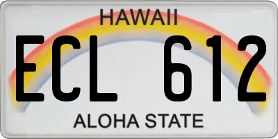HI license plate ECL612