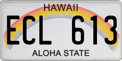 HI license plate ECL613