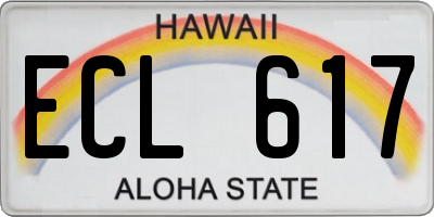 HI license plate ECL617