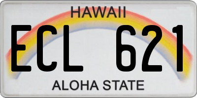 HI license plate ECL621