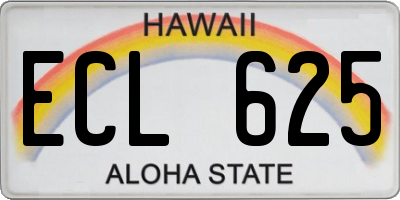 HI license plate ECL625