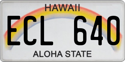 HI license plate ECL640