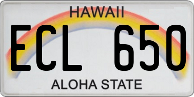 HI license plate ECL650