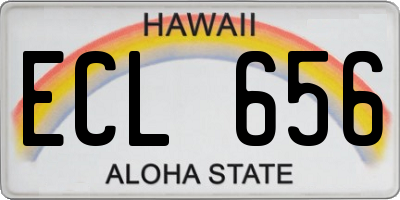 HI license plate ECL656