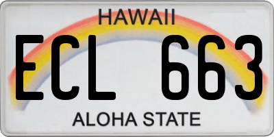 HI license plate ECL663