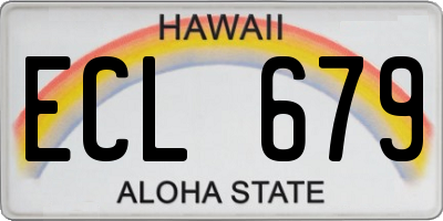 HI license plate ECL679