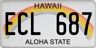 HI license plate ECL687