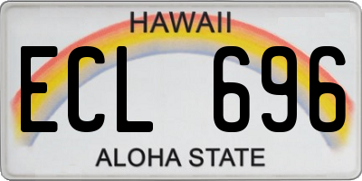 HI license plate ECL696