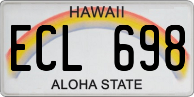 HI license plate ECL698
