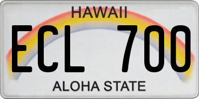 HI license plate ECL700