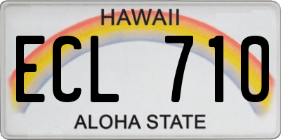 HI license plate ECL710