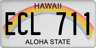 HI license plate ECL711