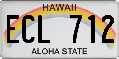 HI license plate ECL712