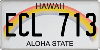 HI license plate ECL713