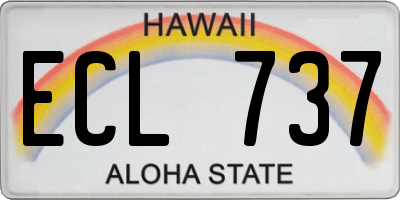 HI license plate ECL737