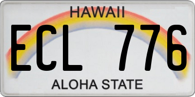 HI license plate ECL776