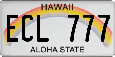 HI license plate ECL777