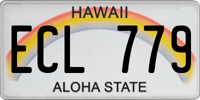 HI license plate ECL779
