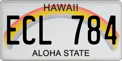 HI license plate ECL784