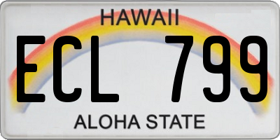 HI license plate ECL799