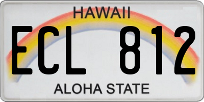 HI license plate ECL812