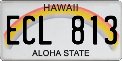 HI license plate ECL813