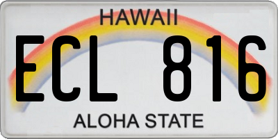 HI license plate ECL816