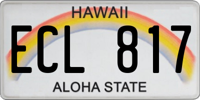 HI license plate ECL817