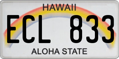 HI license plate ECL833