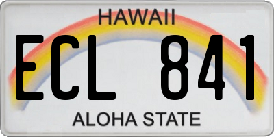 HI license plate ECL841