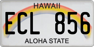 HI license plate ECL856