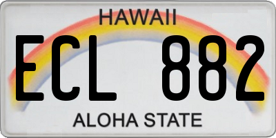 HI license plate ECL882