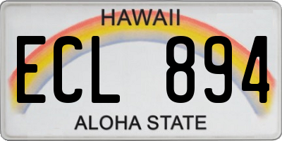 HI license plate ECL894